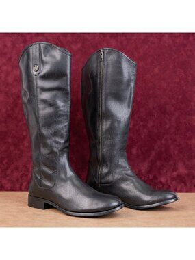 Frye Wmn Melissa Button Western Zip Wide Calf Leather Riding Equestrian Boots 11